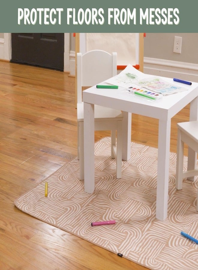 S&T INC. Baby Splat Mat for Under High Chair, Water Resistant Floor Mat, 42 Inches by 42 Inches, Tan Arches - Image 4